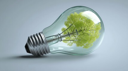 Poster - Green eco friendly lightbulb, green energy concept