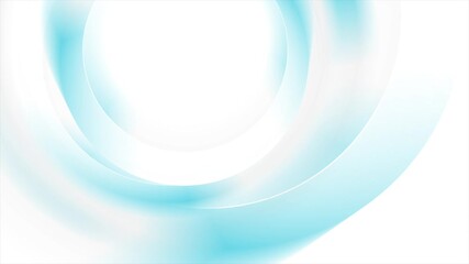 Poster - Light blue and white smooth glossy circles abstract geometric background. Seamless looping futuristic tech motion design. Video animation Ultra HD 4K 3840x2160