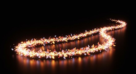 Poster - A long chain of leaves with fire on it