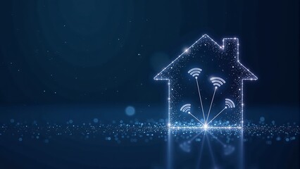Wall Mural - Smart Home Wireless Network Connection Concept