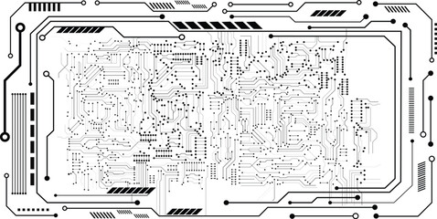 Wall Mural - computer circuit board texture. technology pattern. abstract illustration of silicon chip. abstract 