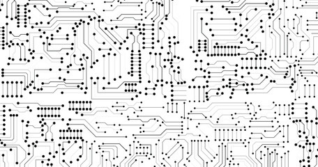 Wall Mural - electronic circuit boards on a seamless white background. abstract futuristic circuit board illustra