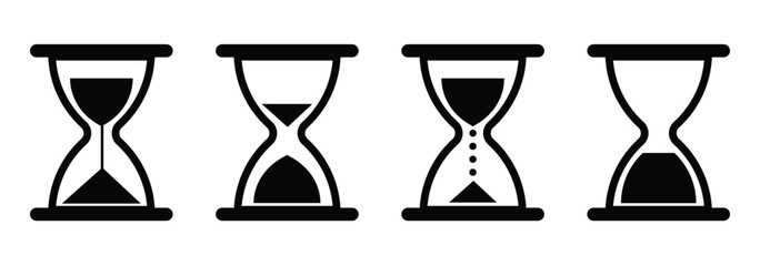 Sand watch icon set . Hourglass symbol.