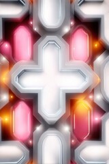 Wall Mural - Geometric pattern with glowing shapes