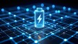 © ProAssets - Futuristic Battery Technology Concept with Glowing Circuitry and Energy Bolt Symbol