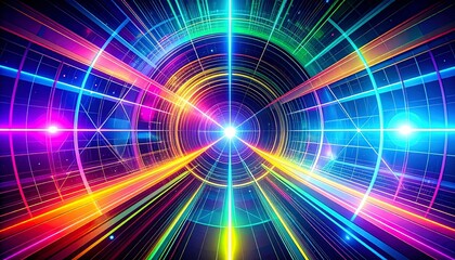 abstract illustration of science, technology future and art concept, futuristic background with graphic elements