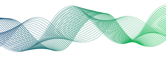 Fototapete - Abstract blue line wave with geometric technology and frequency gradient lines. Curved wavy lines tech futuristic motion background. Smooth, flowing waveforms blue lines. 