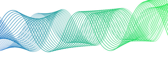 Fototapete - Abstract blue line wave with geometric technology and frequency gradient lines. Curved wavy lines tech futuristic motion background. Smooth, flowing waveforms blue lines. 