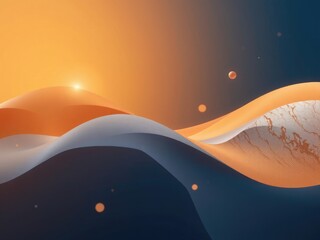 abstract landscape with sun and planets