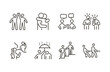© Pedro - Empathy and friendship icon set. Thin line editable stroke icons for connection, emotional support, teamwork, communication, relationships, trust, and social interaction