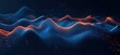 © btiger - Abstract digital landscape with flowing waves of blue and orange dots and lines representing data or energy in a dark background, evoking futuristic and dynamic emotion