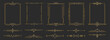 © klyaksun - Art deco line divider frames collection - golden geometric borders with ornamental corners, vintage rectangular panels, luxury decorative elements for wedding invitations, retro certificate templates