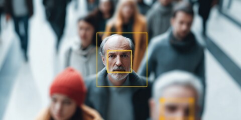 Poster - Facial Recognition in Urban Crowds Advanced Scanning Technology for Public Safety and Security Solutions in Modern Indoor Transit Spaces