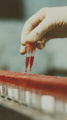 Aufkleber - Laboratory Scientist Pipetting Blood Samples for Precision Stool Test Analysis Using Advanced Microvolume Spectrophotometer Innovative Healthcare Technology