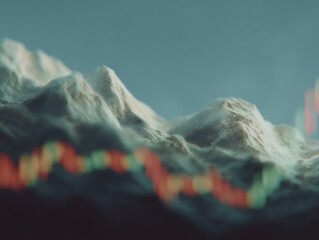 Aufkleber - Abstract Portfolio Hedge Visualization with Digital Data Points and Algorithmic Patterns in Modern Investment Analytics for Financial Forecasting