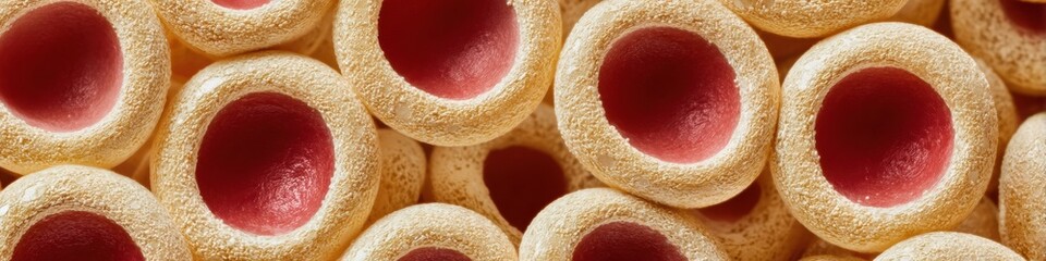 Aufkleber - Detailed Hemoglobin Test Microscopic View of Blood Cells in Plasma Highlighting Cellular Structures for Advanced Hematology and Diagnostic Healthcare Analysis