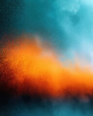 Poster - Moody Abstract Gradient Background with Grainy Teal and Orange Vertical Blend for Modern Digital Branding and Creative Visual Content