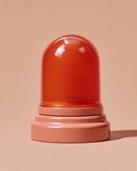 Poster - Modern Emergency Siren Light with Dome Housing on Neutral Background - Rotating Beacon Alert for Public Safety and Crisis Communication Technology