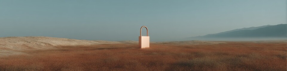 Fototapete - Minimalist Padlock Icon with Shield Outline on Transparent Background, Professional Security Logo for Digital Protection and Trustworthy Safety Features