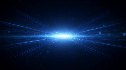 Wall Mural - Abstract blue light burst radiating outwards