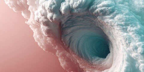 Poster - Majestic Hurricane Eye Spiral with Dramatic Cloud Formation and Earths Curvature Viewed from Space - Climate Crisis and Extreme Weather Awareness