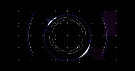 Wall Mural - image of viewfinder over black space with dots