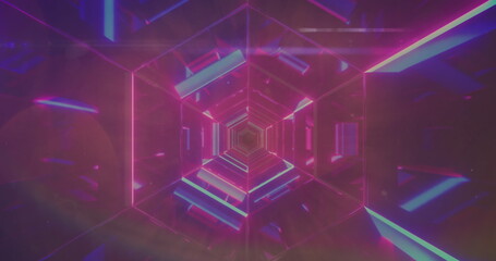 Wall Mural - Image of unique illuminated futuristic abstract design with bokeh effect