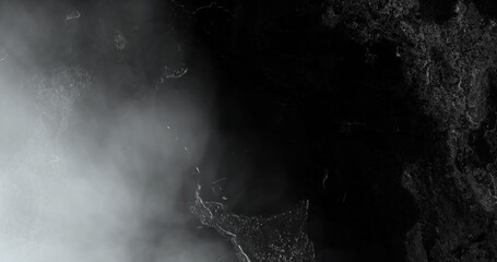 Wall Mural - image of grey cloud and white lightning flashes in night sky