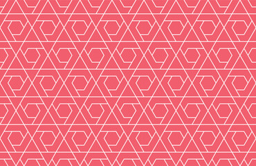 Leinwandbilder - The geometric pattern with lines. Seamless vector background. White and pink texture. Graphic modern pattern. Simple lattice graphic design