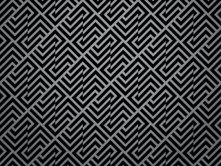 Leinwandbilder - Abstract geometric pattern with stripes, lines. Seamless vector background. Gray and black ornament. Simple lattice graphic design