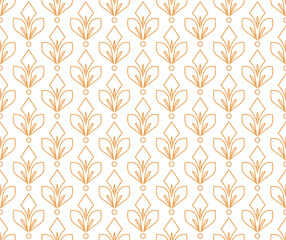 Aufkleber - Flower geometric pattern. Seamless vector background. White and golden ornament