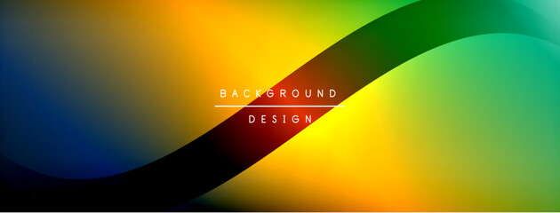 Aufkleber - Abstract colorful gradient design. Smooth curves create dynamic visual flow. Background features vibrant hues, modern aesthetic.