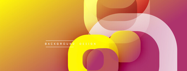 Aufkleber - Abstract colorful design. Overlapping shapes create dynamic visual effect. Gradient transitions, modern aesthetic. Background element for projects.
