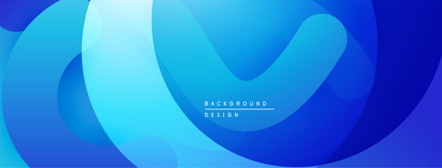 Aufkleber - Abstract blue background. Overlapping shapes create dynamic, flowing visual effect. Modern design suitable for various applications.