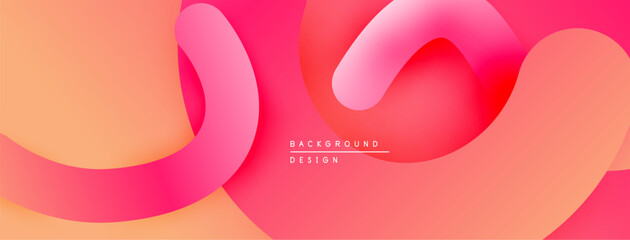 Poster - Abstract fluid shapes, vibrant pinks, oranges create modern background. Smooth gradients suggest movement, depth. Design feels energetic, playful.