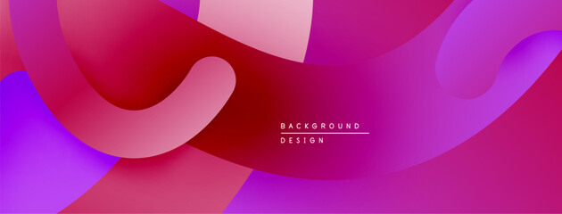 Leinwandbilder - Abstract fluid shapes, vibrant magenta, red hues. Smooth gradients create dynamic composition. Modern design element.