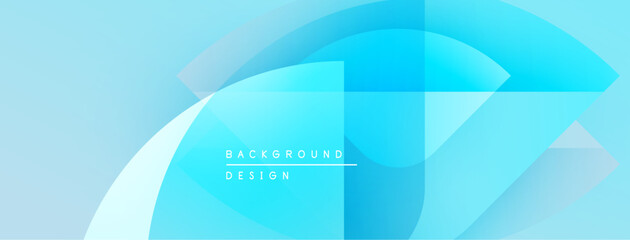 Leinwandbilder - Abstract blue background features overlapping shapes. Gradient hues create dynamic visual effect. Modern design suitable for digital projects.