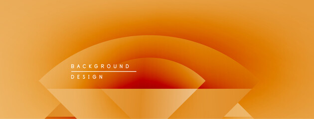 Fototapete - Abstract orange background. Gradient shapes overlap, creating modern design. Text reads background design. Minimalist aesthetic.
