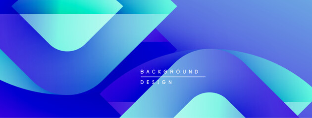 Leinwandbilder - Abstract blue gradients create flowing shapes. Modern design features text background, design. Smooth transitions, vibrant colors dominate composition.