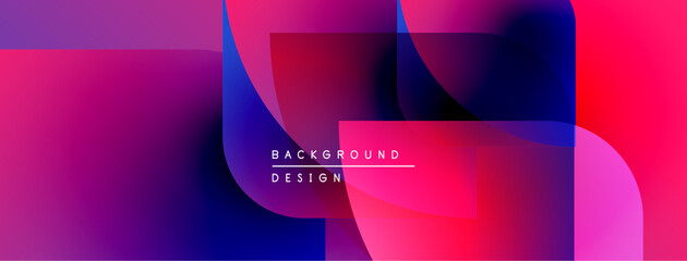 Aufkleber - Abstract vibrant layers create dynamic visual effect. Pink, purple, blue hues blend seamlessly. Modern design element.