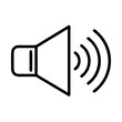 © anatolii - Sound wave icon represented by a speaker emitting sound waves in a minimalist design