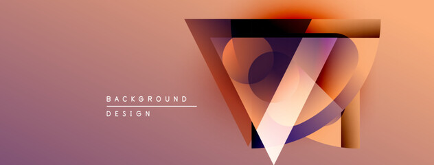 Poster - Abstract geometric design. Gradient colors blend, forming layered shapes. Modern aesthetic suitable for backgrounds, presentations.