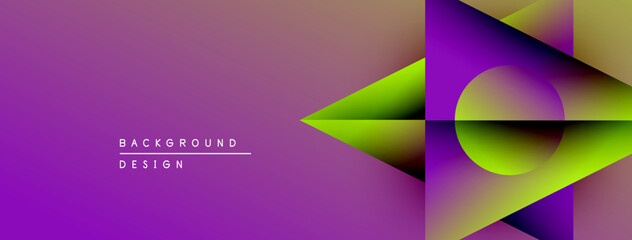 Fototapete - Abstract purple, yellow gradient design. Modern background with geometric shapes, dynamic composition. Minimalist style, vibrant colors.