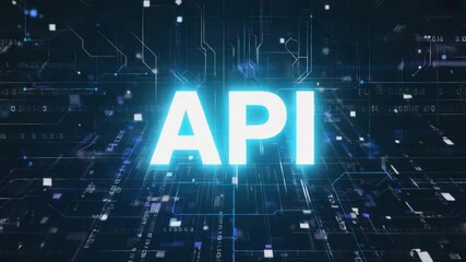 Background with the text API.