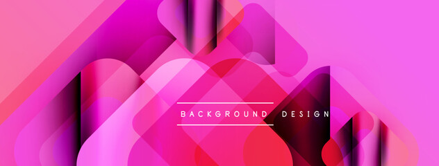 Aufkleber - Abstract pink design features overlapping shapes, gradients. Text reads background design centered within composition. Modern, vibrant aesthetic.