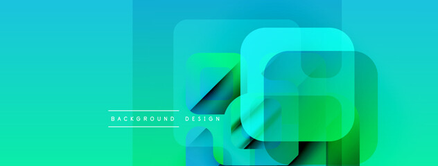 Poster - Abstract gradient background. Overlapping squares create dynamic visual effect. Modern design elements, vibrant colors, smooth transitions.