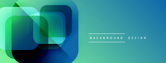 Poster - Abstract geometric shapes overlap, creating vibrant teal, blue gradients. Modern design element for backgrounds, banners, presentations.