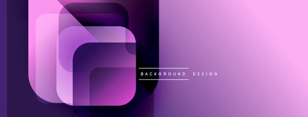 Poster - Abstract purple design features layered squares, gradients. Modern background with text background design. Minimalist aesthetic.