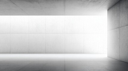 Aufkleber - Minimalist Concrete Room With Bright Light, Ideal for Architectural Visualization and Modern Interior Design Projects, Showcasing Simplicity and Innovation : Generative AI