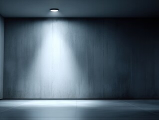 Aufkleber - Empty Concrete Room With Overhead Light, Representing Solitude and Minimalist Interior Design for Architectural Visualization and Real Estate Marketing : Generative AI